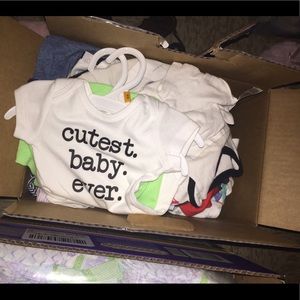 Box of newborn clothing